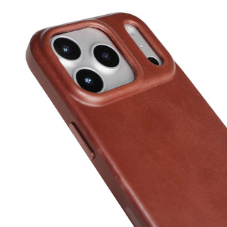 Harlan Full-Grain Leather Snap-On Case – iPhone 17 Pro Max, Brown