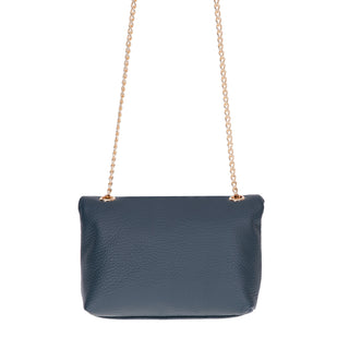 Carrera Lunera — Floater Leather Shoulder Bag, Navy Blue