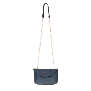 Carrera Lunera — Floater Leather Shoulder Bag, Navy Blue
