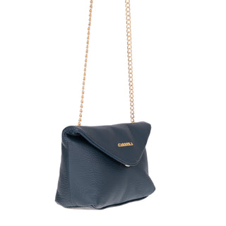 Carrera Lunera — Floater Leather Shoulder Bag, Navy Blue