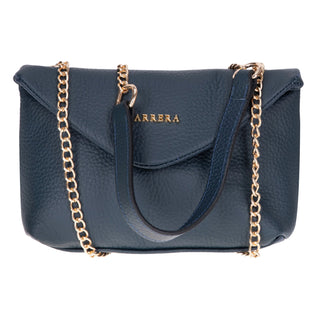 Carrera Lunera — Floater Leather Shoulder Bag, Navy Blue