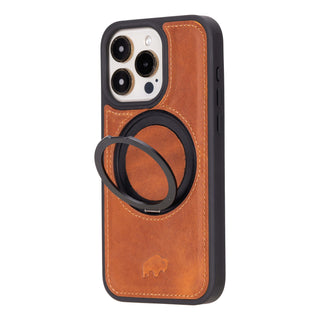 Loop Leather Snap-On Case – iPhone 15 Pro, Golden Brown