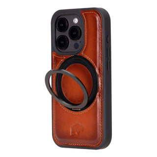 Loop Leather Snap-On Case – iPhone 15 Pro, Burnished Tan