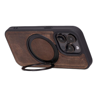 Loop Leather Snap-On Case – iPhone 15 Pro, Distressed Coffee