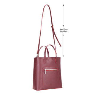 Valley Leather Tote Bag, Bordeaux