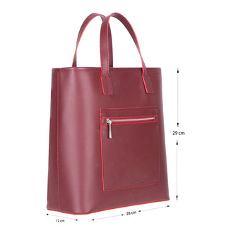 Valley Leather Tote Bag, Bordeaux