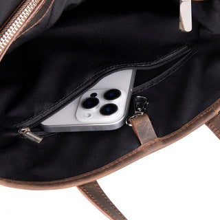 Valley Leather Tote Bag, Coffee