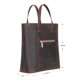 Valley Leather Tote Bag, Coffee