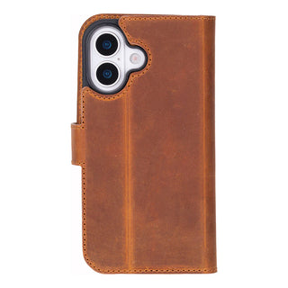 Carter Detachable Leather Wallet Case – iPhone 17, Moccasin