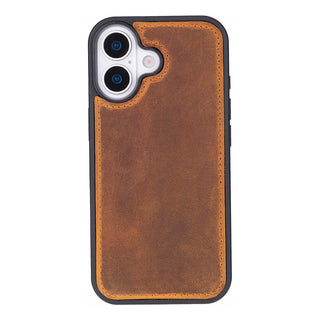 Carter Detachable Leather Wallet Case – iPhone 17, Moccasin