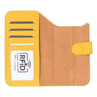 Carter Detachable Leather Wallet Case – iPhone 17, Yellow
