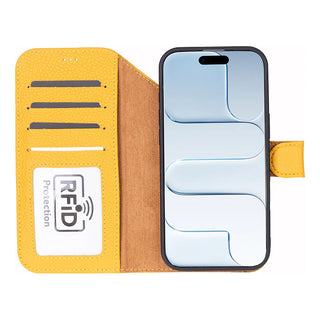 Carter Detachable Leather Wallet Case – iPhone Air, Yellow