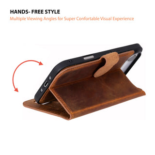 Carter Detachable Leather Wallet Case – iPhone Air, Moccasin