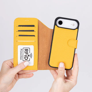 Carter Detachable Leather Wallet Case – iPhone Air, Yellow