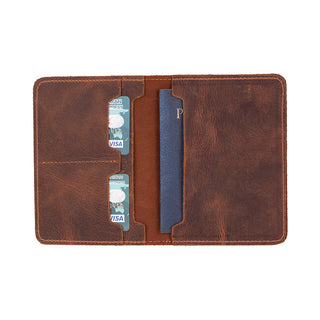 Avventura Leather Passport Wallet, Saddle Brown