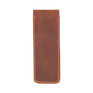 Seta Leather Pen Pouch for 2, Saddle Brown