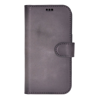 Carter Detachable Leather Wallet Case – iPhone 17, Gray