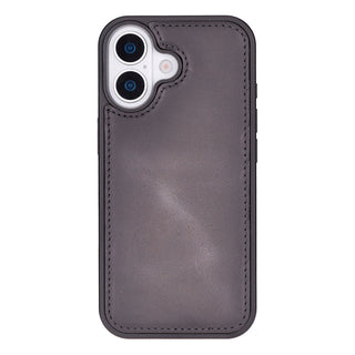 Carter Detachable Leather Wallet Case – iPhone 17, Gray