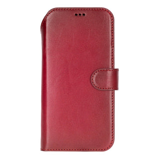Carter Detachable Leather Wallet Case – iPhone 17 Pro, Red