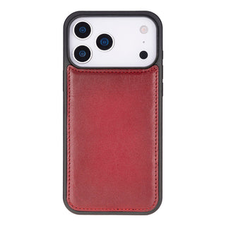 Carter Detachable Leather Wallet Case – iPhone 17 Pro, Red