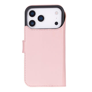 Carter Detachable Leather Wallet Case – iPhone 17 Pro Max, Pink