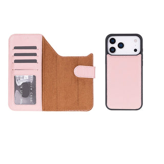 Carter Detachable Leather Wallet Case – iPhone 17 Pro Max, Pink
