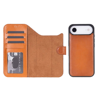 Carter Detachable Leather Wallet Case – iPhone Air, Rustic Tan