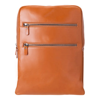 Castle Full-Grain Leather Laptop Backpack 16", Tan
