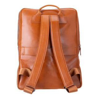 Castle Full-Grain Leather Laptop Backpack 16", Tan