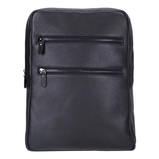 Castle Full-Grain Leather Laptop Backpack 16", Black