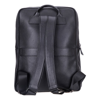 Castle Full-Grain Leather Laptop Backpack 16", Black