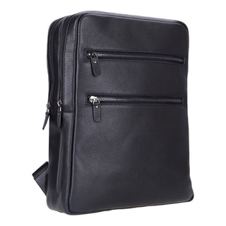 Castle Full-Grain Leather Laptop Backpack 16", Black
