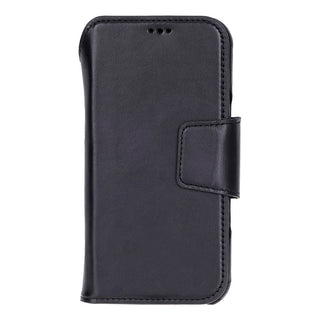 iPhone 17 Pro Max Leather Wallet Case - Burkley Classic 2-in-1 Detachable Folio, Rustic Black