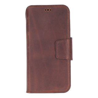 iPhone 17 Pro Max Leather Wallet Case - Burkley Classic 2-in-1 Detachable Folio, Saddle Brown