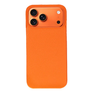 iPhone 17 Pro Max Leather Wallet Case - Burkley Classic 2-in-1 Detachable Folio, Pebble Orange