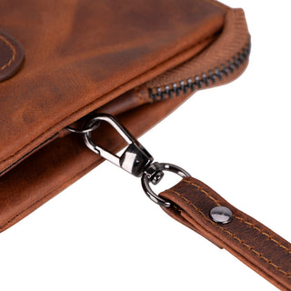 Majeste Leather Clutch Bag, Saddle Brown