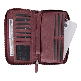 Aristo Leather Wallet, Bordeaux