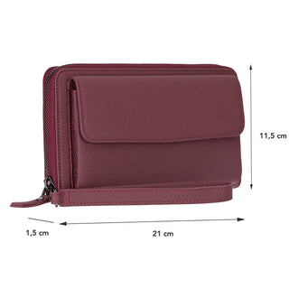 Aristo Leather Wallet, Bordeaux
