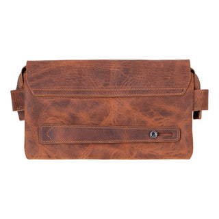 Prestige Leather Clutch Bag, Saddle Brown