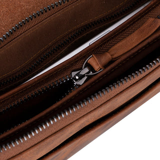 Prestige Leather Clutch Bag, Saddle Brown