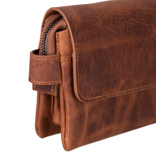 Prestige Leather Clutch Bag, Saddle Brown