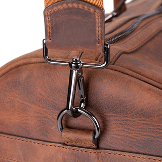 Dolly Full-Grain Leather Weekender Bag, Saddle Brown BlackBrook Case