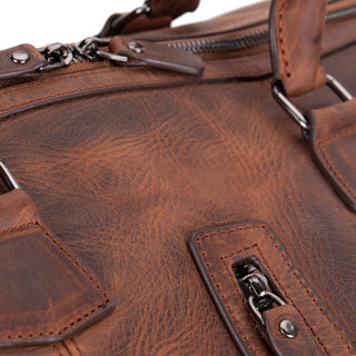 Dolly Full-Grain Leather Weekender Bag, Saddle Brown BlackBrook Case