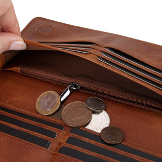 Aura Leather Women's Wallet, Golden Tan