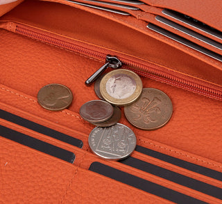 Aura Leather Women's Wallet, Orange