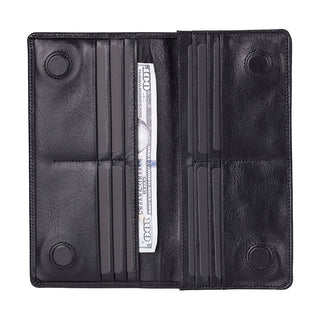 Aura Leather Women's Wallet, Rustic Black