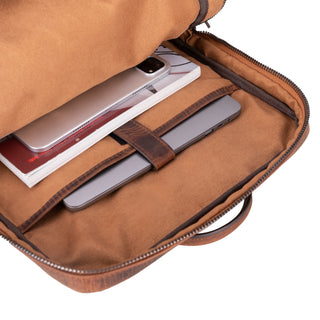 Castle Full-Grain Leather Laptop Backpack 16", Tan