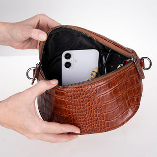 Marla Leather Crossbody Bag, Heather