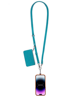 Marlow PU Leather Phone Strap & Wallet Set, Turquoise