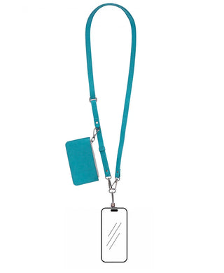 Marlow PU Leather Phone Strap & Wallet Set, Turquoise